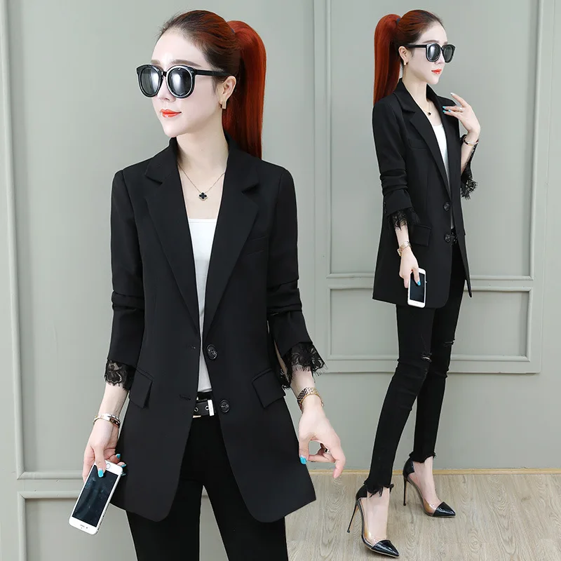 

Suit Jacket Versatile 19 Years Early Autumn New Style Korean-style Loose-Fit Suit Mid-length Versatile Young Tops Fashion