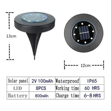 4 шт 8LED Солнечная энергия погребенный свет под наземной лампой Открытый Путь садовый настил пол свет стены горячий Покупка