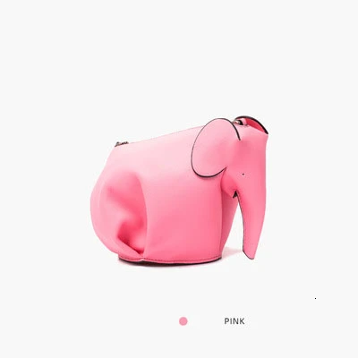 Pink Unua amo милая сумка со слоном для женщин забавная личность дизайн в форме животного Натуральная кожа плечо через плечо кошелек сумки для женщин - Цвет: Pink