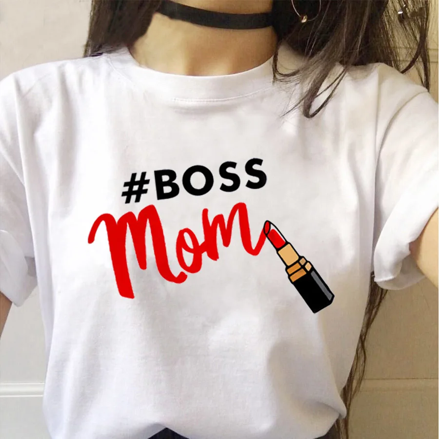 Женская футболка с принтом BONJEAN BOSS MOM Повседневная забавная модные летние женские