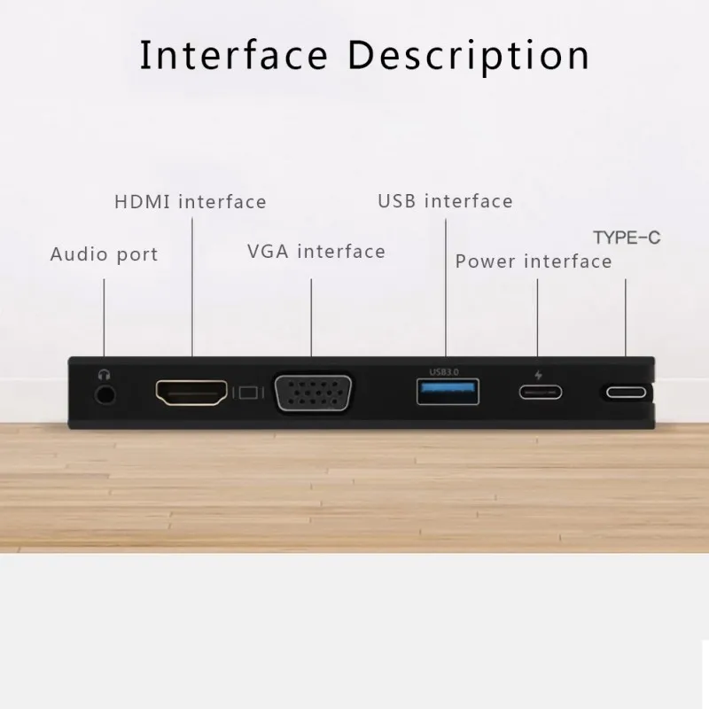 Адаптер USB 3 0 6 в 1 Thunderbolt Type C 4K HDMI 1080P VGA|Адаптеры Type-C| |