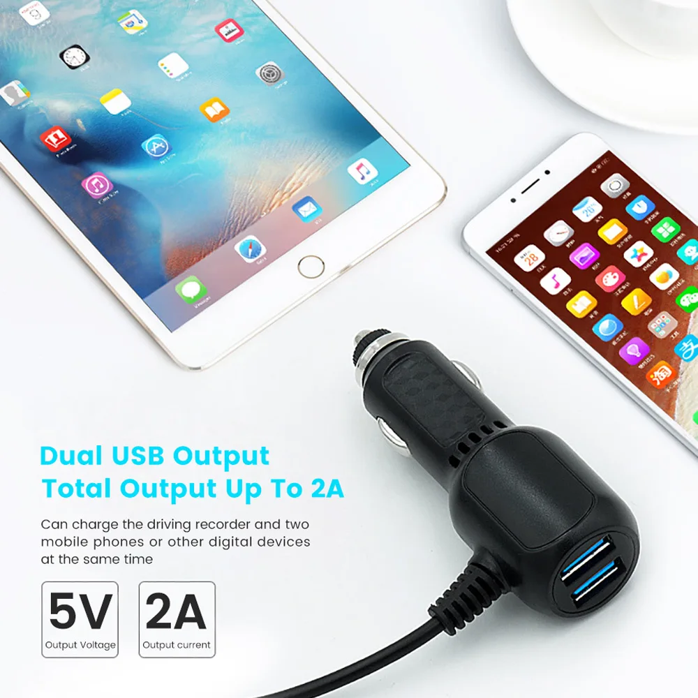 Aoshike MINI USB 5 в 2A USB Автомобильное зарядное устройство Кабель-адаптер Шнур для навигатора gps вождения рекордер MP4 автомобильное зарядное устройство