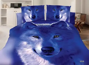 

BEST.WENSD Drop Shipping New Duvet cover king size bedding sets bed sheet quilt case pillowcase home textile bedclothes Wolf bed