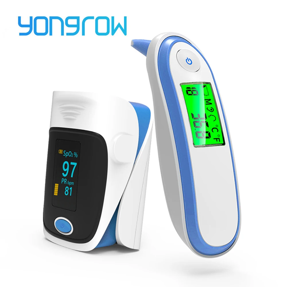 Скидка Yongrow, медицинский инфракрасный термометр для ухода за здоровьем, для детей и взрослых, ушной оксиметр, кончик пальца, SPO2, пульс, De Pulso De Dedo, lcd, ц...