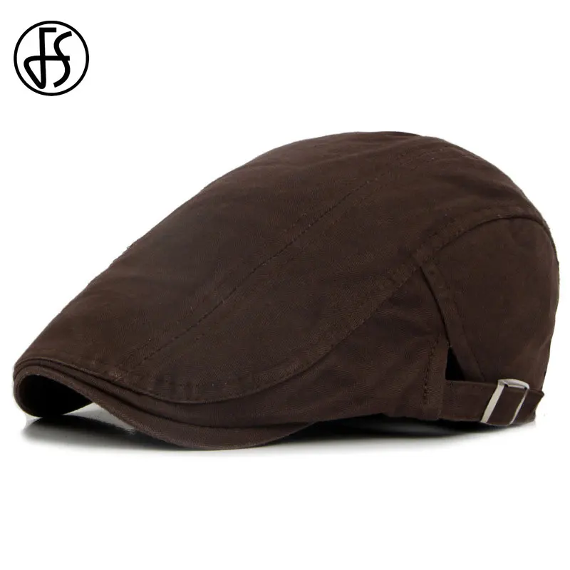 Brown Berets FS, новинка, Модный хлопковый мужской берет, летняя Солнцезащитная плоская кепка, s, Весенние шапки, повседневная остроконечная Кепка, козырьки, кепка Newsboy, регулируемая, Chapeau Homme - Цвет: Brown Berets