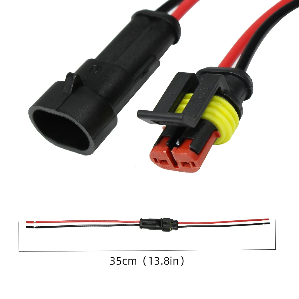 YUNPICAR 5Kit 2 Pin Way 16 AWG Автомобильная Водонепроницаемая вилка соединителя с проводом 1,5 мм серия клеммный разъем-5 упаковка