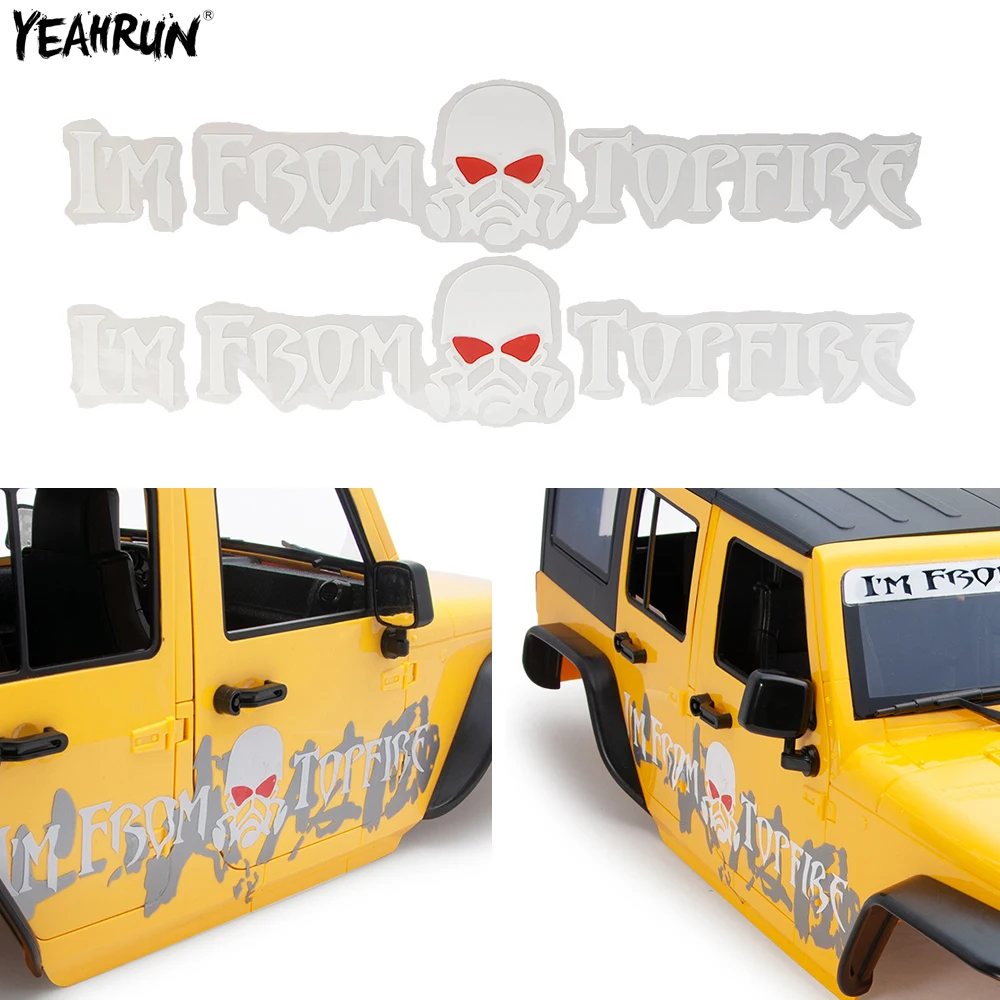Yeahrun 1/10 Rc Car Shell Decor Impermeabile Diy Sticker Decal Skull Pattern Per Jeep Wrangler Rc Crawler Ricambi Auto