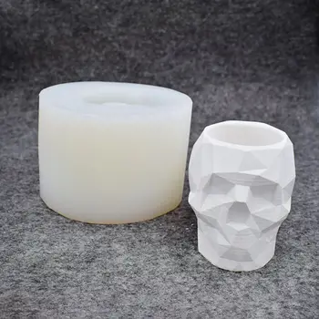 

Durable Silicone Skull Flower Pot Mold Cement DIY Succulent Making Manual Clay Craft Concrete Mould