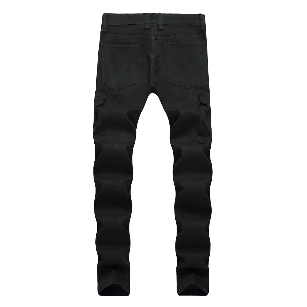 Мужские Стрейчевые одноцветные повседневные обтягивающие спортивные штаны джинсовые брюки-карандаш, прямые поставки, зима, модные повседневные рабочие брюки