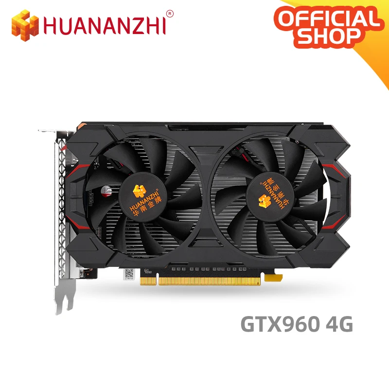 Видеокарта HUANANZHI GTX960 4G 128 бит GDDR5 6600 МГц 1127 HDMI DVIVGA 28Nm 1024 шт. 120 Вт GTX 960 Видео