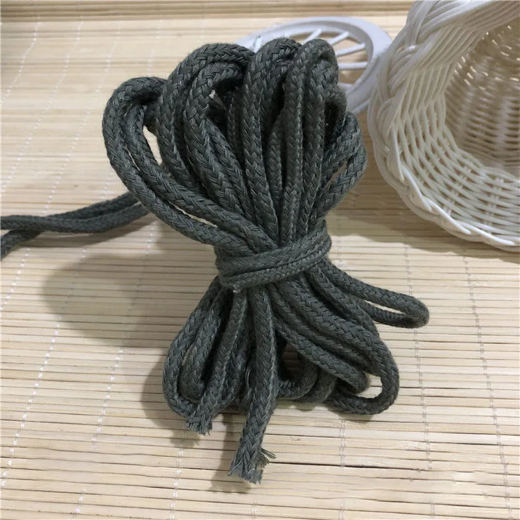Meetee 40 метров 5 мм тканая хлопковая веревка 16 нитей шнур для брюк талия крепкая веревка для одежды Сумочка DIY ремесла ручной работы аксессуар - Цвет: dark army green