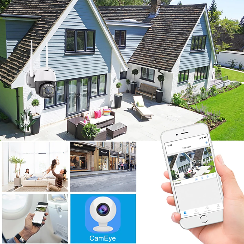 1080P WiFi Мини PTZ IP камера наружная скорость купол 2MP беспроводная домашняя Камера Безопасности s ONVIF Открытый ИК 30 м двухсторонний аудио слот SD