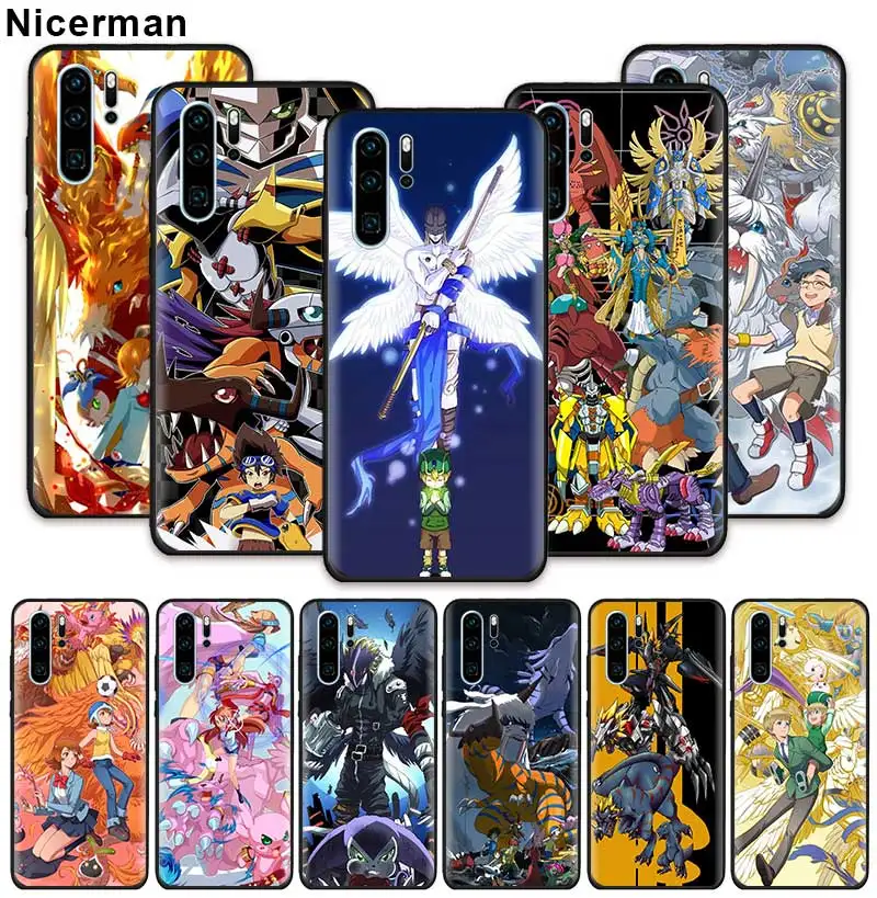 Чехол Digimon Adventure Tri для Huawei P20 P30 Pro P40 Lite E P Smart Z Plus 2019 черный мягкий силиконовый чехол