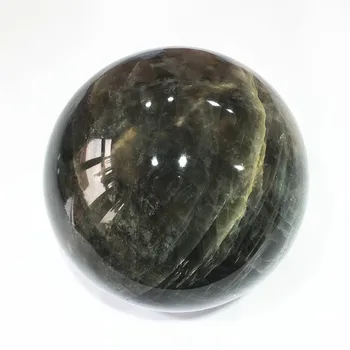 

Natural Black Moonstone Sphere Quartz Mineral Crystals Gemstones Ball Reiki Healing Fine Home Decoration