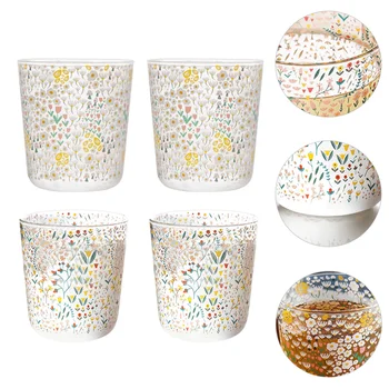 

4pcs Fashion Creative Cartoon Drink Cup Water Mug Water Cup Drink Mug Juice Mug Juice Cup for School