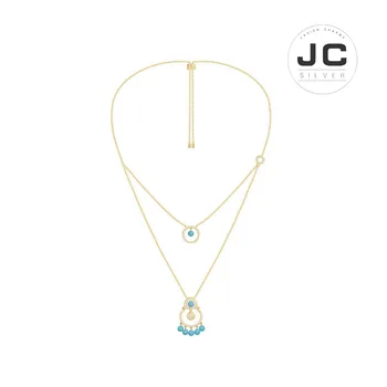 

New Fashion Charms Silver 925 Original Copy Jewelry,Lagoon Double Strand Adjustable Necklace For Women With Mono Logo Gift Box