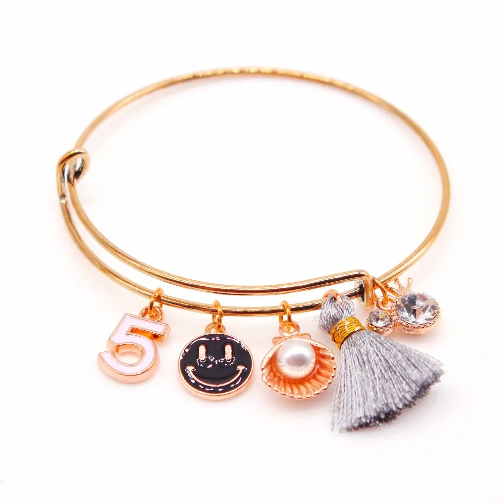 2017-Selling-Bracelets-With-Sweet-Smiling-Face-Lucky-Numbers-Meters-West-Tassel-Charm-Shell-Pearl-Jewelry (2)