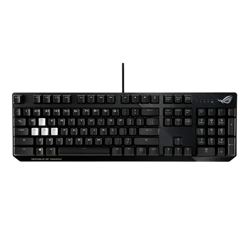 Клавиатура ASUS ROG Strix Scope Cherry MX red silent проводная, игровая, RGB подсветка, USB, аллюминивая рама, цвет: черный