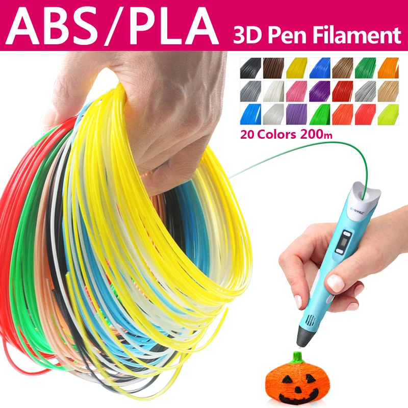 Качественный продукт пластик для 3d ручки 20 цветов 1.75mm abs pla 3д ручка 3 д pen plastic filament