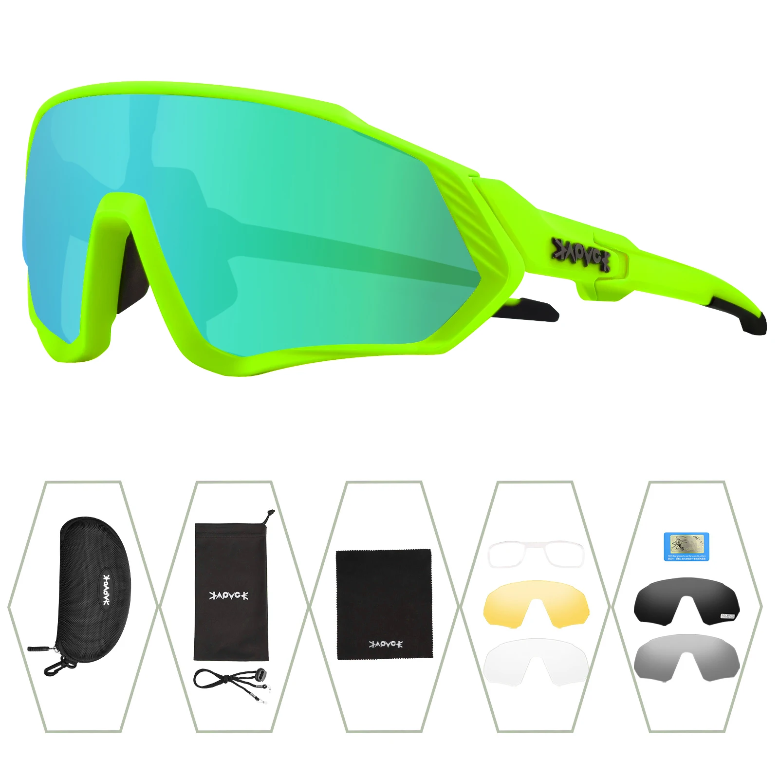 Polarised Cycling Sunglasses With 5 Interchangeable Lenses Unisex_voghion.com