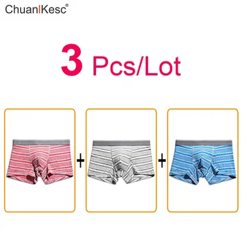 

Men's Elastic Boxer Striped Underwear Middle-Waisted Large u-Pouch Design Sports Absorb Sweat Hot Sale Of Sexy Hot Sale 3Pcs/Lot