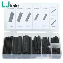 127pcs Heat shrink tube sleeve 2:1 black electronic diy kit Insulation Sleeving Polyolefin Shrinking Assorted Tubing Wire Cable
