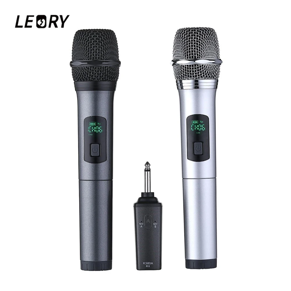 LEORY K380A 6 5 мм 10 каналов микрофон УВЧ цифровой беспроводной система для KTV