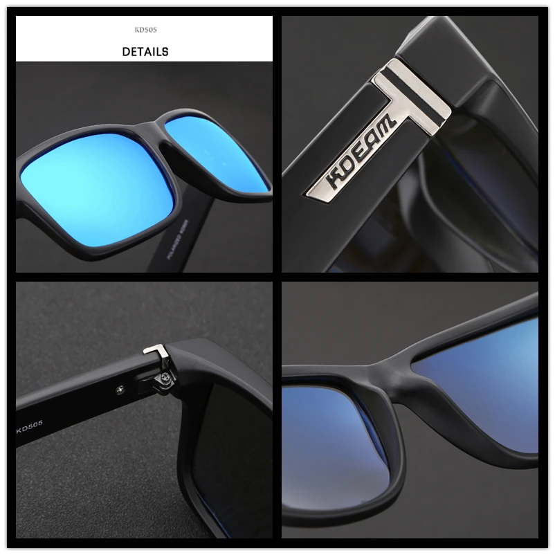 KDEAM Brand Mens Polarized Sunglasses Driving Driver Sun glasses Women Vintage Rectangle Anti-UV Goggles Eyewear With Case KD505