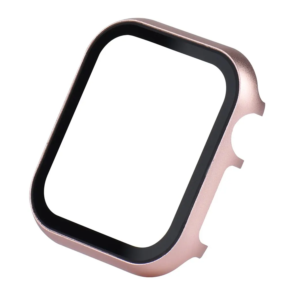 Металлический Чехол+ пленка из закаленного стекла для Apple Iwatch материал из нержавеющей стали легкие и гибкие детали - Цвет: rose gold