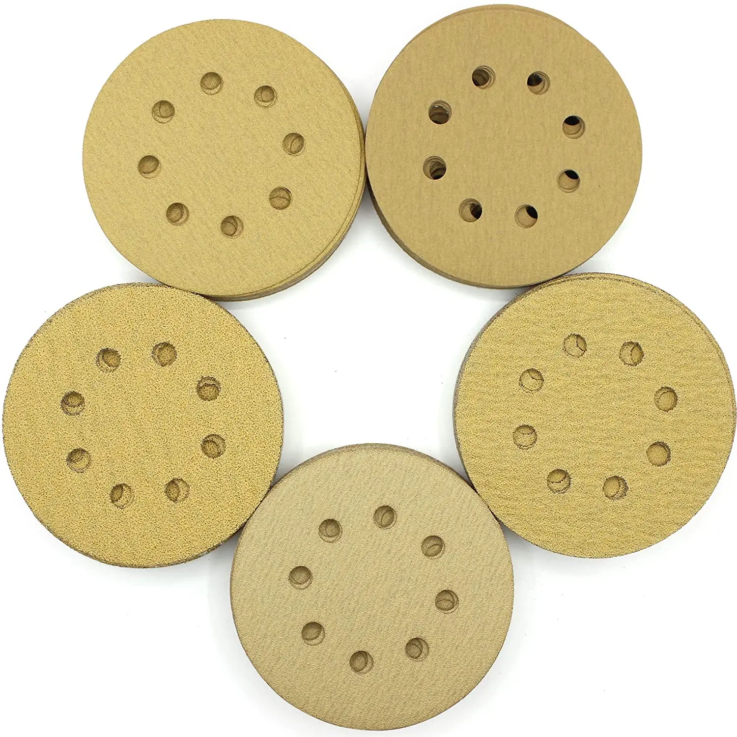 

5in Sanding Discs, 25PCS 240 320 400 600 800 Grit Sandpaper Assortment, 8 Holes Hook and Loop Sand Paper