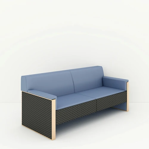 Современный синий дизайн, офисный дом, мебель для гостиной, кожаный диван, секционный диван, набор диванов - Цвет: Three seat