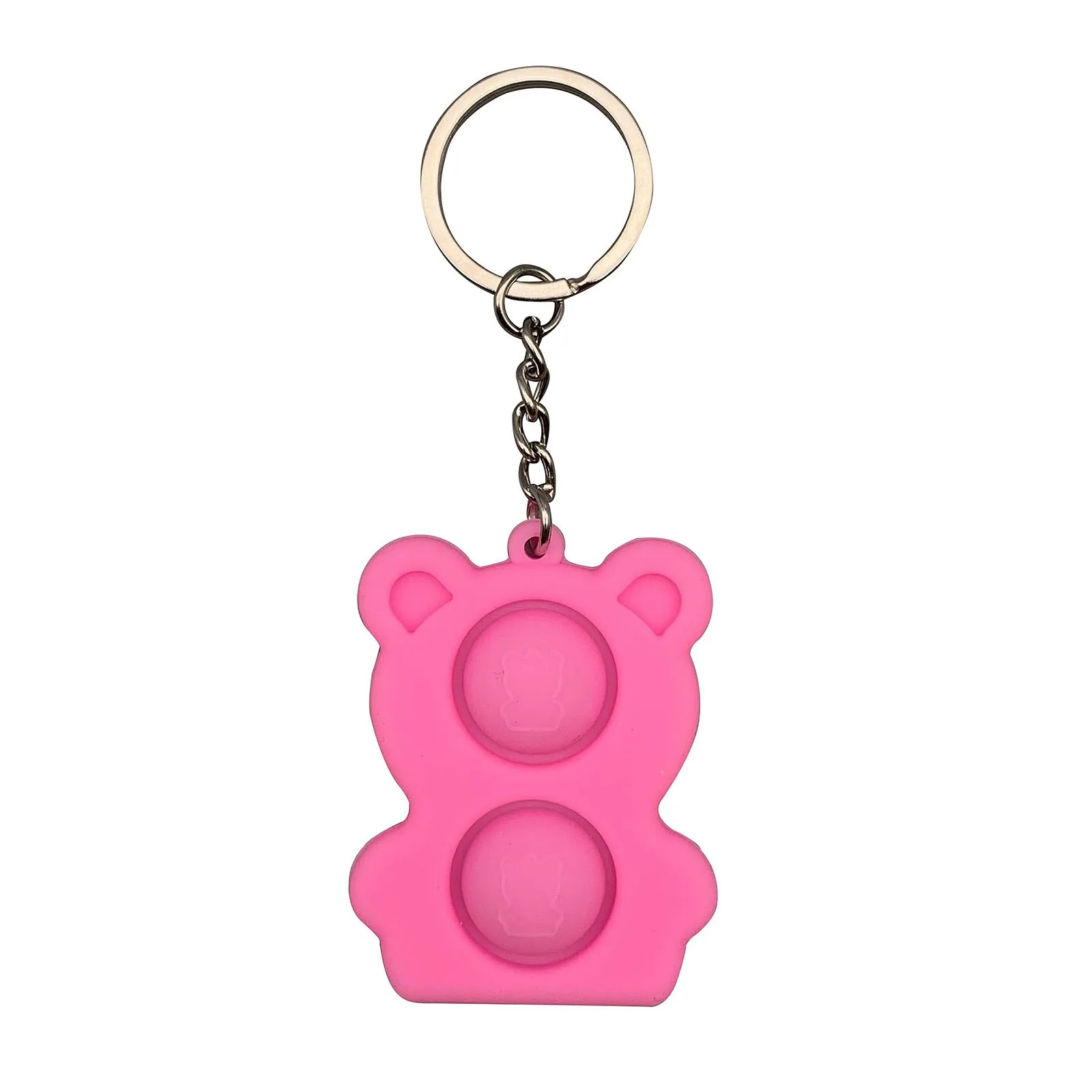 Pops It Vierkant Mini Popit Bear Keychain Push Bubble Silicone Sensory Toys Are Suitable For Relieving Stress Children Montessor