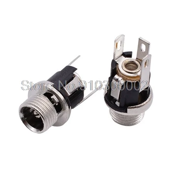 

10PCS/LOT DC-025m DC Power Socket 5.5-2.1MM 5.5 * 2.1 DC Socket Connector With Nut 5.5x2.1