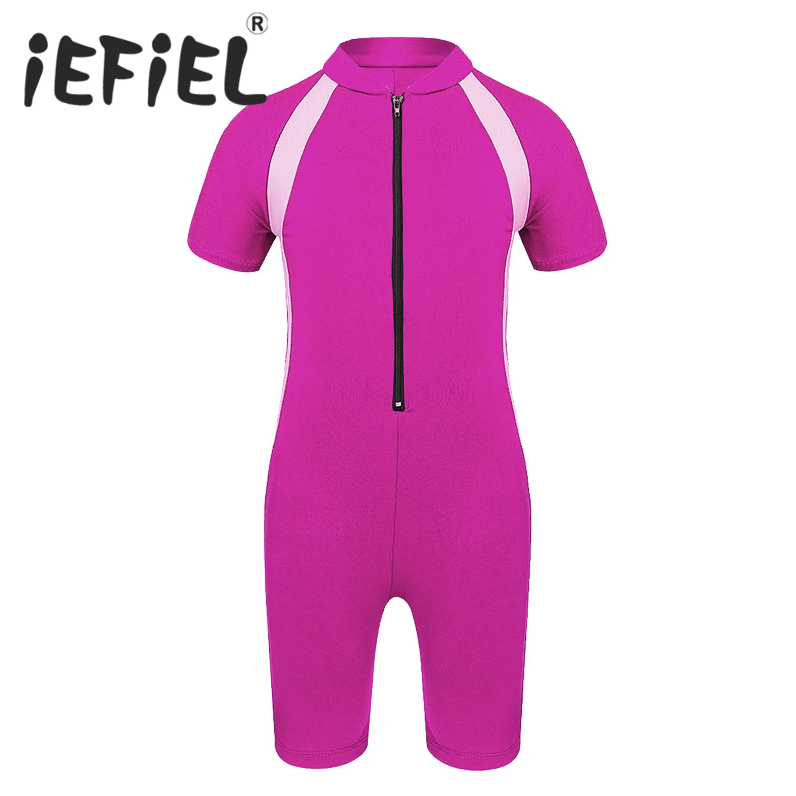 Kids Swimwear Beachwear Romper Summer Bathing Suit Short Sleeves Swimsuit Boys Girls One-Piece Swimming Jumpsuit Rash Guard one piece swimsuit children swimsuit children swimsuits