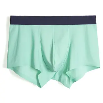 

Underwear Men Boxers Solid Color Polyester Medium Waist Thin Seamless Quick-dry Of