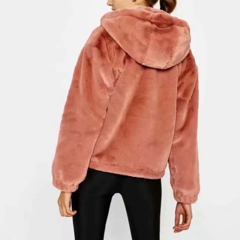 Плюшевая куртка, пальто из искусственного меха, женское оранжевое меховое пальто, Женское зимнее пальто, женское элегантное мохнатое меховое пальто, пушистая куртка в винтажном стиле