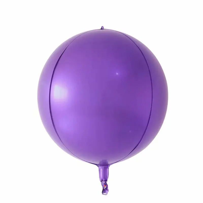 2шт розовое золото 4D 22 дюймов круглые алюминиевые фольги Воздушные шары Металлический Воздушный Свадебный шар украшения на вечеринку дня рождения баллон гелия поставки - Цвет: purple