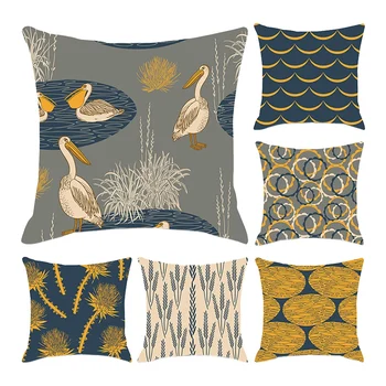 

6 Pcs Geometric Cushion Covers Yellow Pillow Cases Pillows Decorative High Quality Sofa Cushion Cover Car