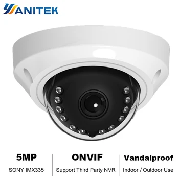 

Yanitek H.265 HD 5MP Dome IP Camera 4K Mini Metal Dome Network Security CCTV Camera Onvif IR IP Camera 48V PoE