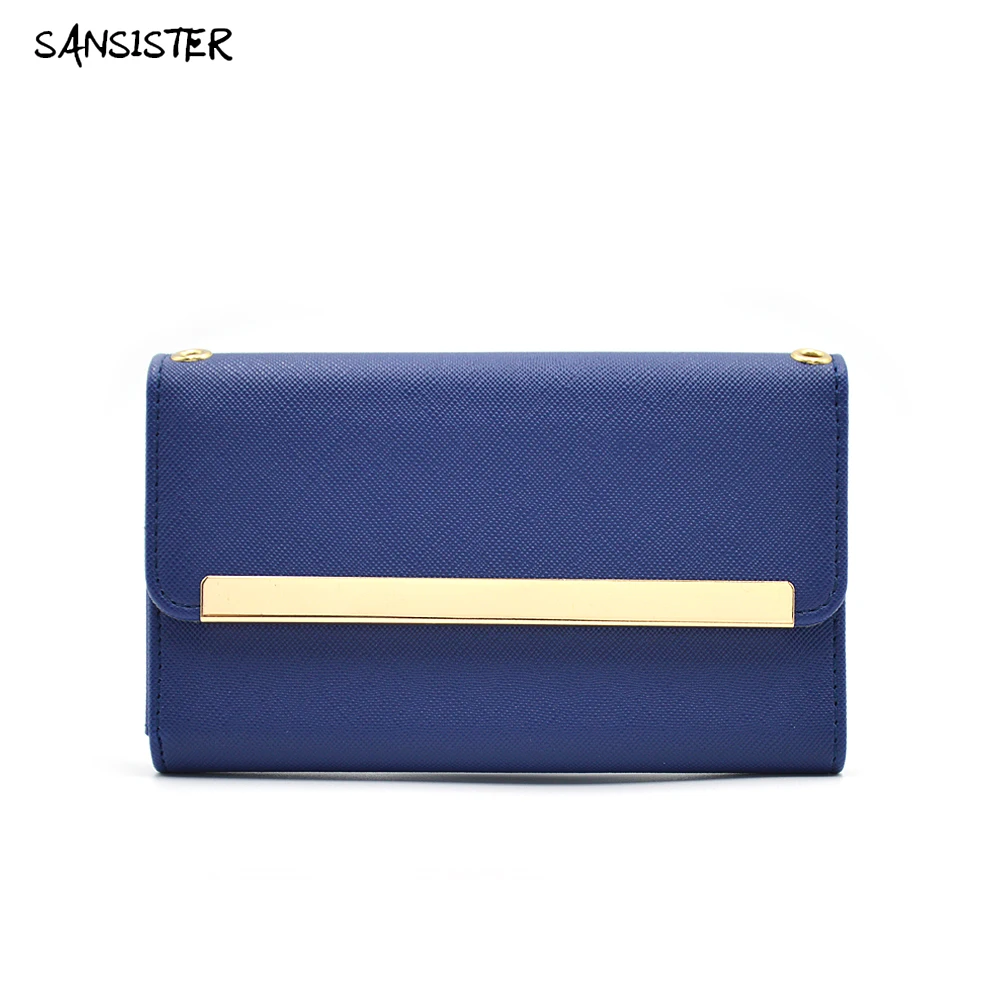 Sansister Saffiano милая сумка для iPhone 11 восхитительный и милый цвет с зеркальным держателем для карт везде можно сделать макияж и шоппинг - Цвет: BLUE