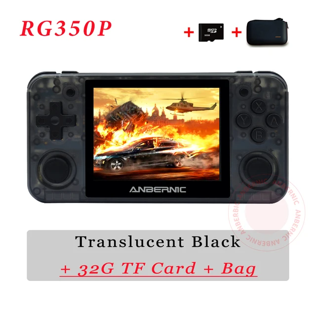ANBERNIC RG350P Game Console 3.5 IPS Screen 2500 Retro Games PS1 HDMI-compatible Mini Pocket Handheld Game Player Boy Xmas Gift RG350P TB 48G BAG