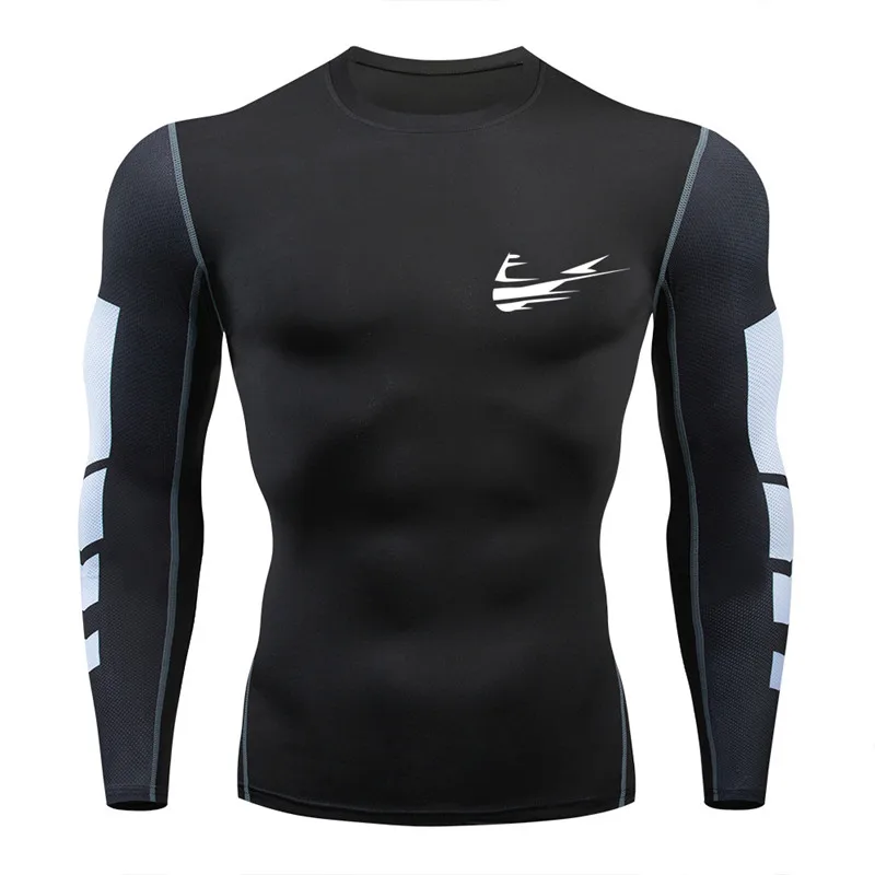 Новая брендовая мужская футболка для фитнеса и бега, компрессионная и быстросохнущая футболка для фитнеса и бега - Цвет: 25