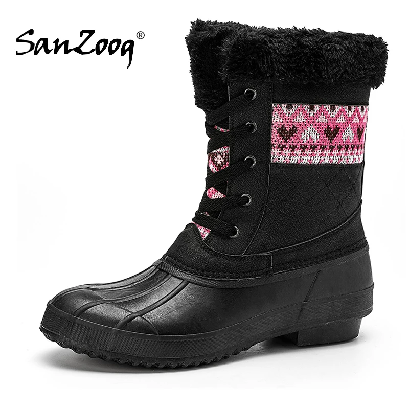 Winter Waterproof Plush Warm Snow Boots Women Outdoor Shoes Hot Sale |