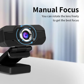 

Webcam 1080P HD Web Camera 1920 X 1080p USB 2.0 Built-in Microphone Clip-on PC Laptop Desktop USB Webcams No Driver 2M pixels