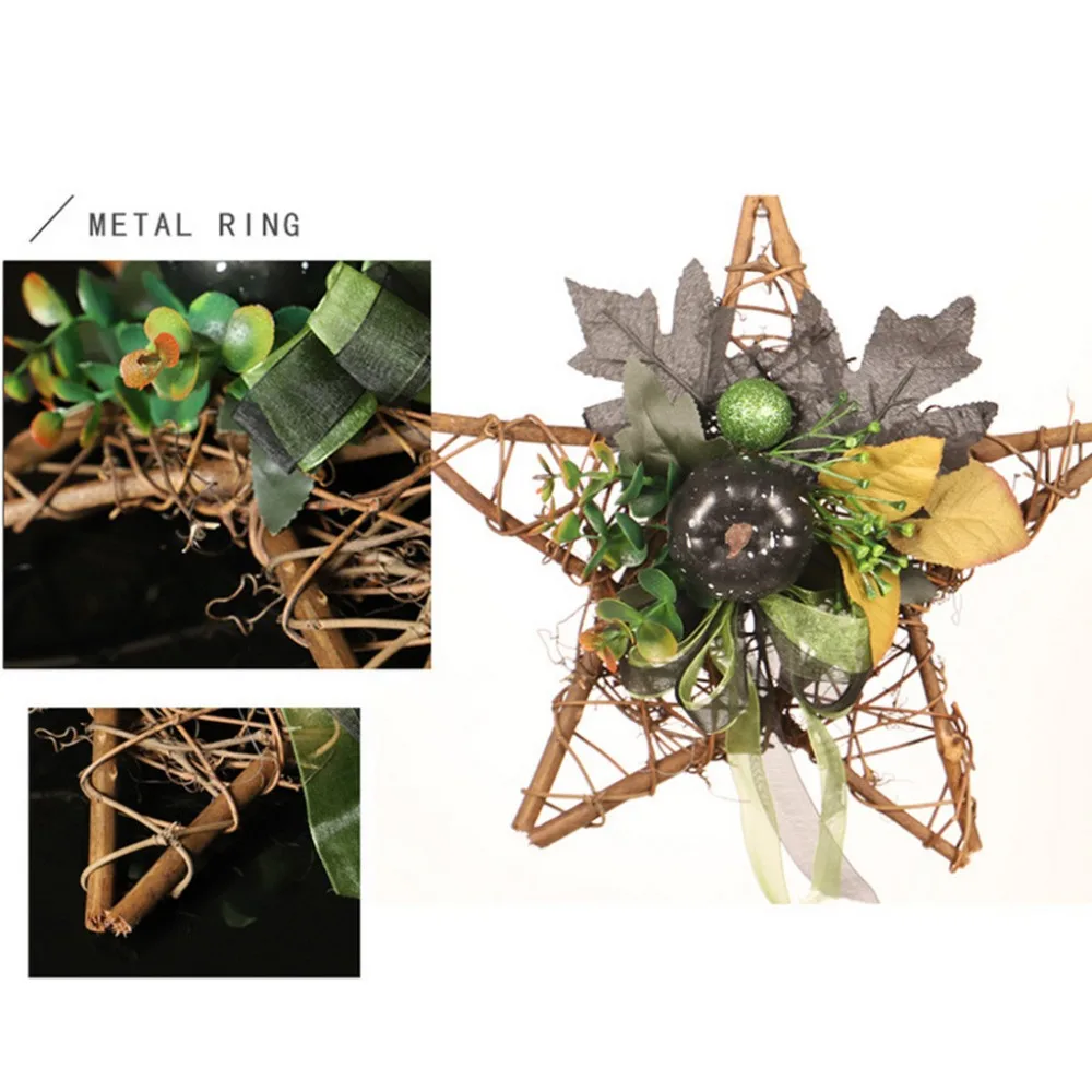 Halloween Wooden Five-star Wall Hanging Ghost Festival Black Pumpkin Handmade Festival Props Scene Layout Party DIY Decor HH4