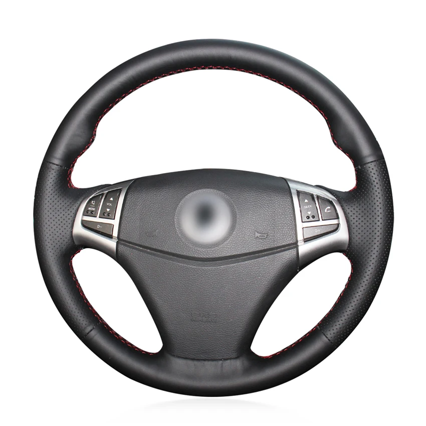 

Black Genuine Leather Car Steering Wheel Covers for Ssangyong Korando 2011-2014