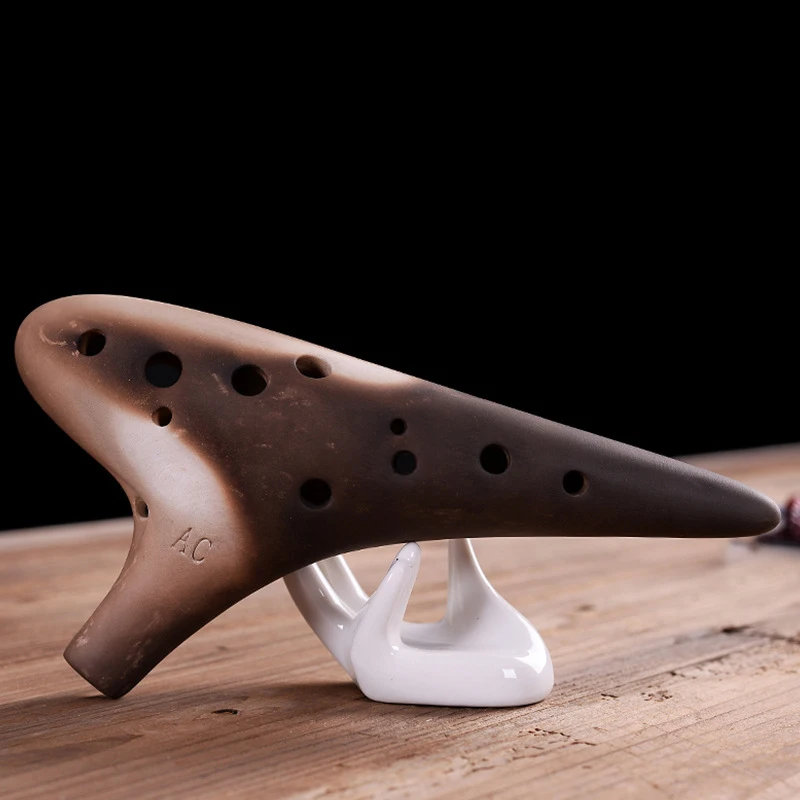 Керамический музыкальный инструмент с 12 отверстиями для клубники Ocarina Alto C Key