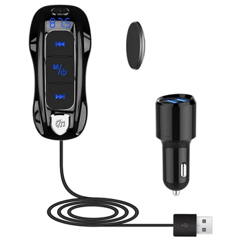 

Bluetooth FM Transmitter for Car, Bluetooth 5.0 Car Wireless Radio Adapter with QC3.0 Fast Car Charger 5V/2.4A Dual Charging