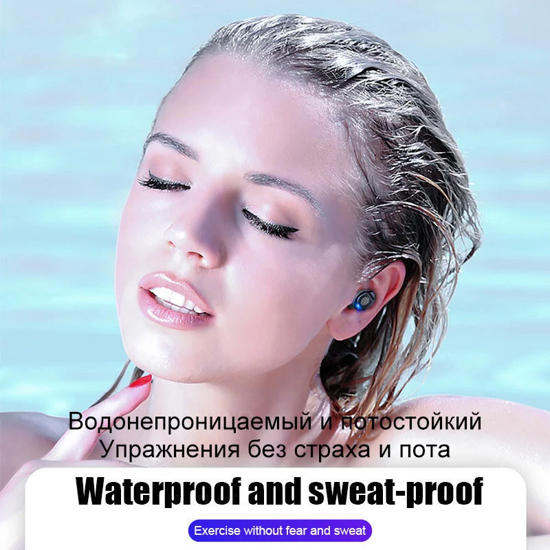 Новинка, F9, TWS, bluetooth гарнитура, отпечаток пальца, сенсорный, светодиодный, цифровой дисплей, плоская кабина, bluetooth 5,0, HIFI, 8D, стерео, водонепроницаемый