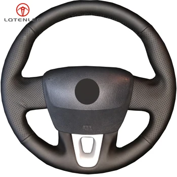 

LQTENLEO Black Artificial Leather Car Steering Wheel Cover For Renault Fluence ZE 2009-2016 Kangoo 2013-2016 Scenic 2010-2015